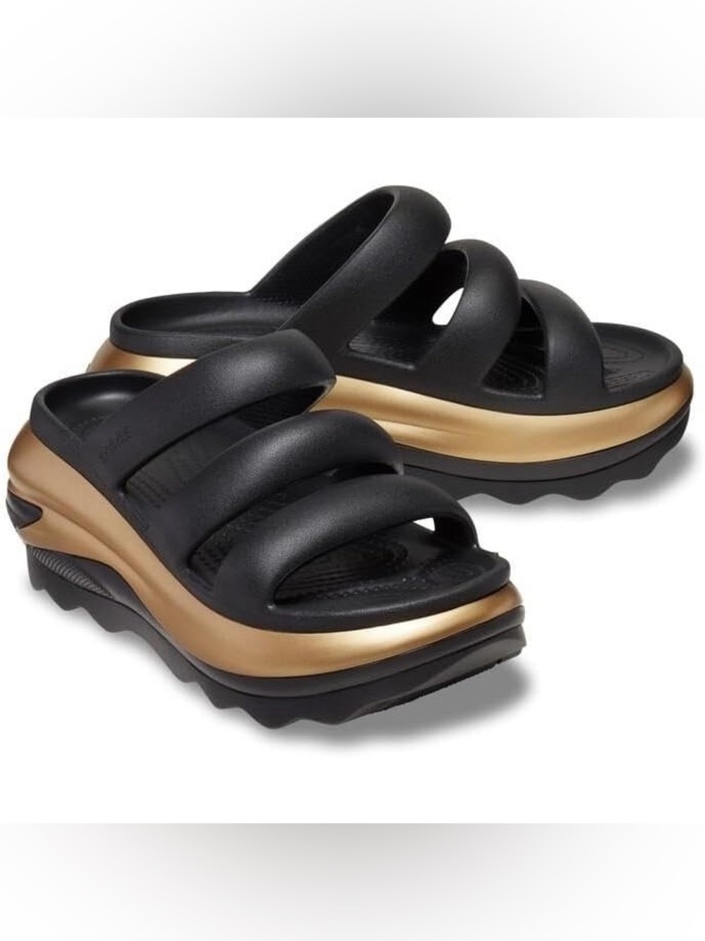 Crocs Mega Crush Metallic Triple Strap Sandals